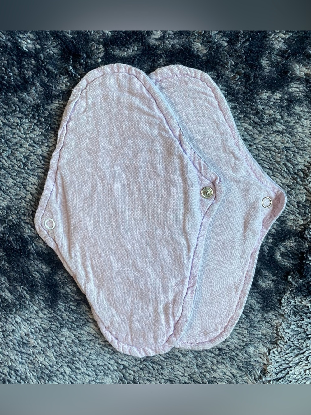 Handmade Purple Eco-Friendly Cloth Snap Closure Menstrual Pad Pair (2)